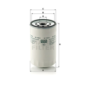 Фильтр масляный MANN-FILTER W 1160/2